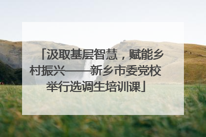 汲取基层智慧，赋能乡村振兴——新乡市委党校举行选调生培训课