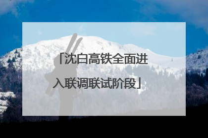 沈白高铁全面进入联调联试阶段