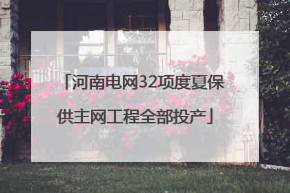 河南电网32项度夏保供主网工程全部投产