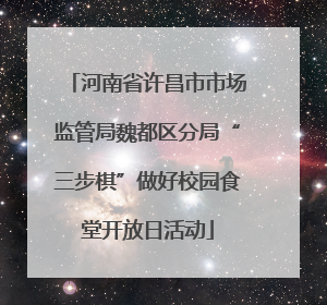 河南省许昌市市场监管局魏都区分局“三步棋”做好校园食堂开放日活动