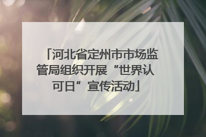 河北省定州市市场监管局组织开展“世界认可日”宣传活动
