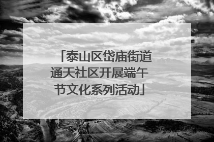 泰山区岱庙街道通天社区开展端午节文化系列活动