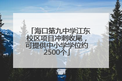 海口第九中学江东校区项目冲刺收尾，可提供中小学学位约2500个