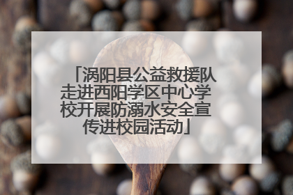 涡阳县公益救援队走进西阳学区中心学校开展防溺水安全宣传进校园活动