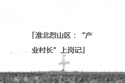 淮北烈山区：“产业村长”上岗记