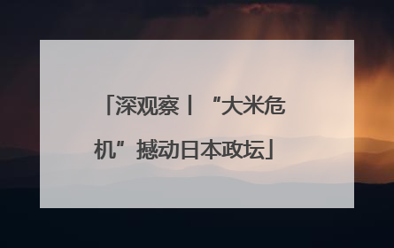 深观察丨“大米危机”撼动日本政坛