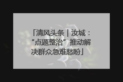 清风头条｜汝城：“点题整治”推动解决群众急难愁盼