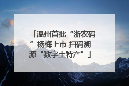 温州首批“浙农码”杨梅上市 扫码溯源“数字土特产”
