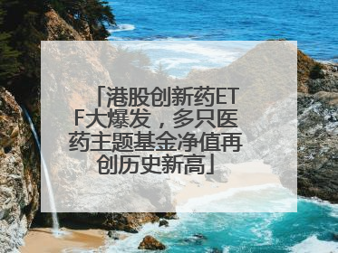 港股创新药ETF大爆发，多只医药主题基金净值再创历史新高