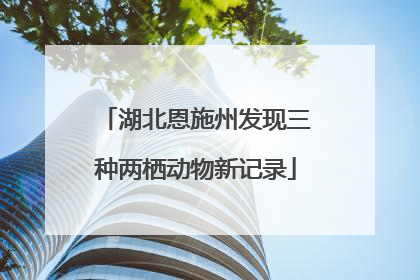 湖北恩施州发现三种两栖动物新记录