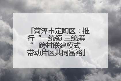 菏泽市定陶区：推行“一统领 三统筹” 跨村联建模式 带动片区共同富裕