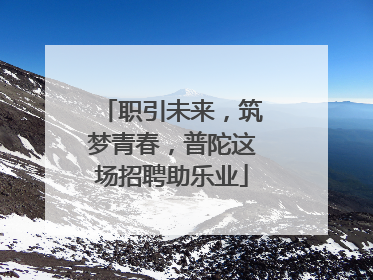 职引未来，筑梦青春，普陀这场招聘助乐业