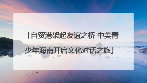 自贸港架起友谊之桥 中美青少年海南开启文化对话之旅