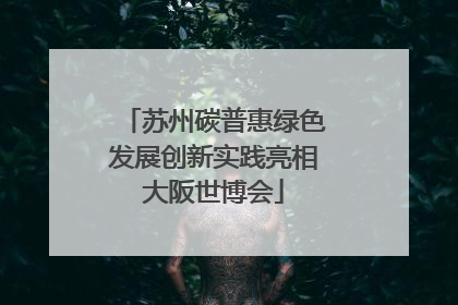 苏州碳普惠绿色发展创新实践亮相大阪世博会