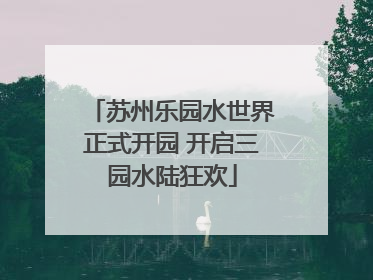 苏州乐园水世界正式开园 开启三园水陆狂欢