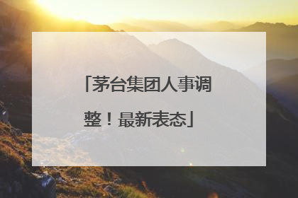 茅台集团人事调整！最新表态