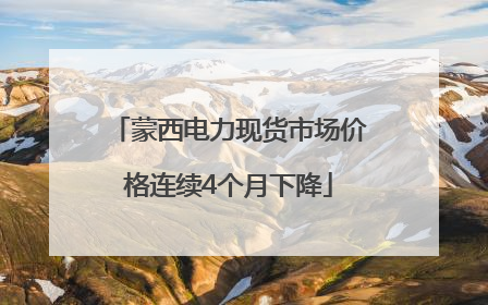 蒙西电力现货市场价格连续4个月下降