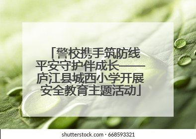警校携手筑防线 平安守护伴成长——庐江县城西小学开展安全教育主题活动
