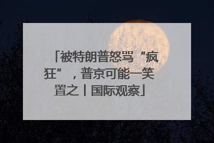 被特朗普怒骂“疯狂”，普京可能一笑置之丨国际观察