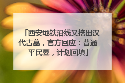 西安地铁沿线又挖出汉代古墓，官方回应：普通平民墓，计划回填