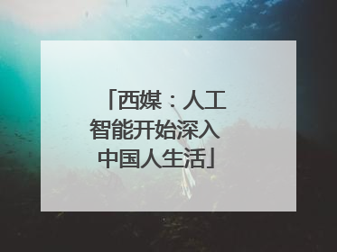 西媒：人工智能开始深入中国人生活