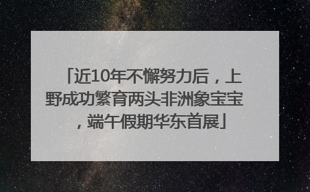 近10年不懈努力后，上野成功繁育两头非洲象宝宝，端午假期华东首展