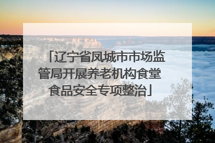 辽宁省凤城市市场监管局开展养老机构食堂食品安全专项整治