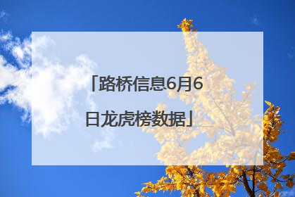 路桥信息6月6日龙虎榜数据