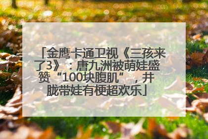 金鹰卡通卫视《三孩来了3》：唐九洲被萌娃盛赞“100块腹肌”，井胧带娃有梗超欢乐