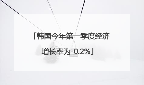 韩国今年第一季度经济增长率为-0.2%