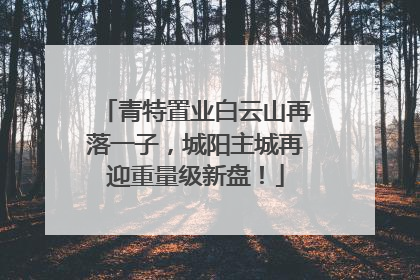 青特置业白云山再落一子，城阳主城再迎重量级新盘！