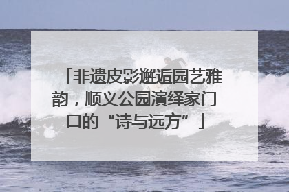 非遗皮影邂逅园艺雅韵，顺义公园演绎家门口的“诗与远方”