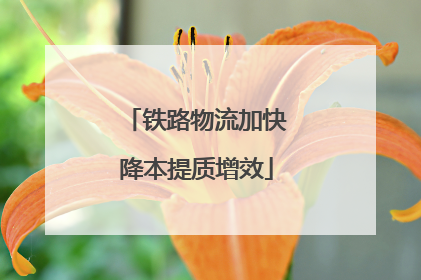 铁路物流加快降本提质增效