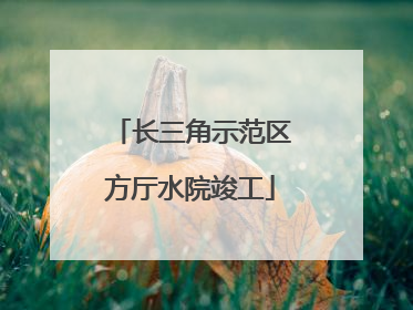 长三角示范区方厅水院竣工