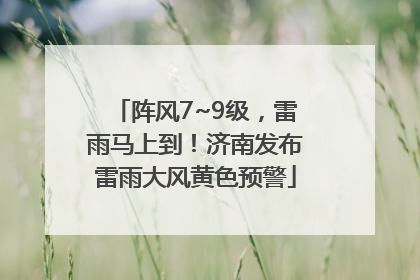 阵风7~9级，雷雨马上到！济南发布雷雨大风黄色预警
