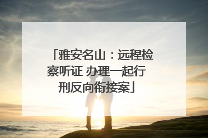 雅安名山：远程检察听证 办理一起行刑反向衔接案