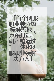 首个团服职业装分级标准落地，京东打造“研产销运洗”一体化团服职业装解决方案