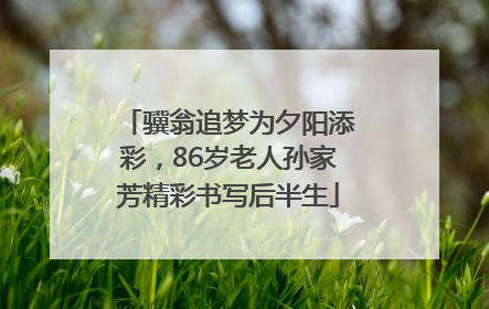 骥翁追梦为夕阳添彩，86岁老人孙家芳精彩书写后半生