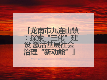 龙南市九连山镇：探索“三化”建设 激活基层社会治理“新动能”