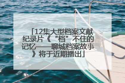 12集大型档案文献纪录片《“档”不住的记忆——聊城档案故事》将于近期播出