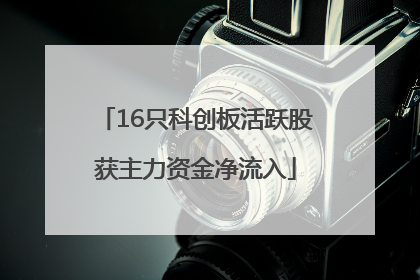 16只科创板活跃股获主力资金净流入