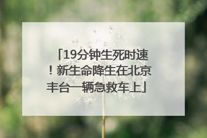 19分钟生死时速！新生命降生在北京丰台一辆急救车上