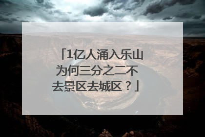 1亿人涌入乐山 为何三分之二不去景区去城区？
