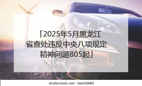 2025年5月黑龙江省查处违反中央八项规定精神问题805起