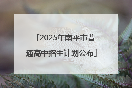 2025年南平市普通高中招生计划公布