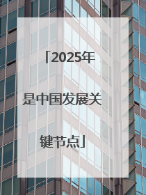 2025年是中国发展关键节点