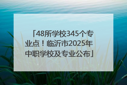 48所学校345个专业点！临沂市2025年中职学校及专业公布