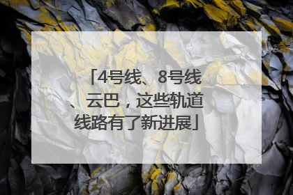 4号线、8号线、云巴，这些轨道线路有了新进展