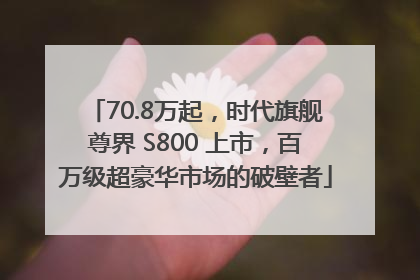 70.8万起，时代旗舰尊界 S800 上市，百万级超豪华市场的破壁者