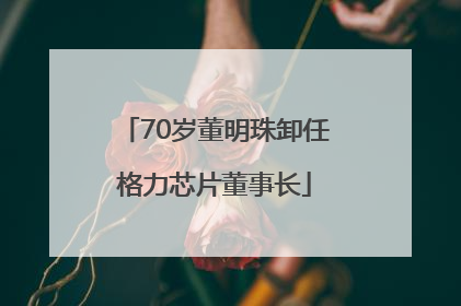 70岁董明珠卸任格力芯片董事长